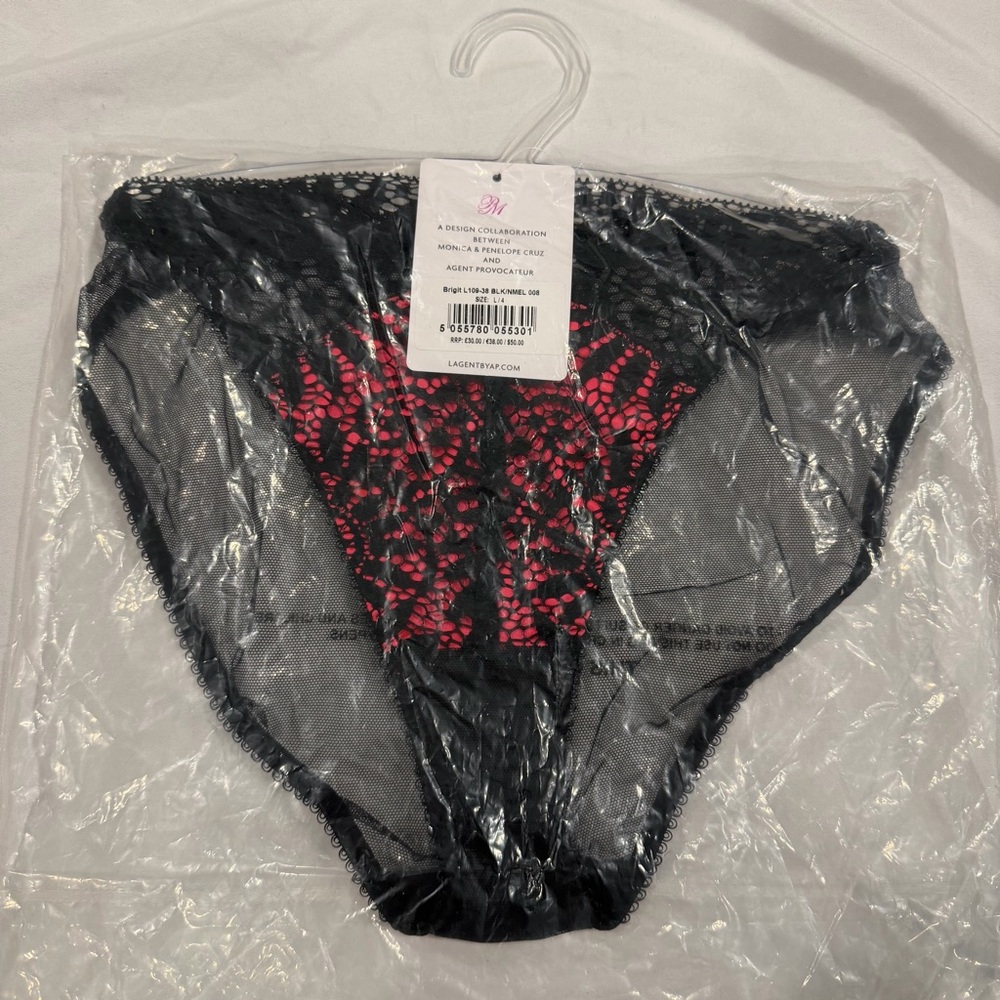 Agent Provocateur Black and Pink Lace Panties